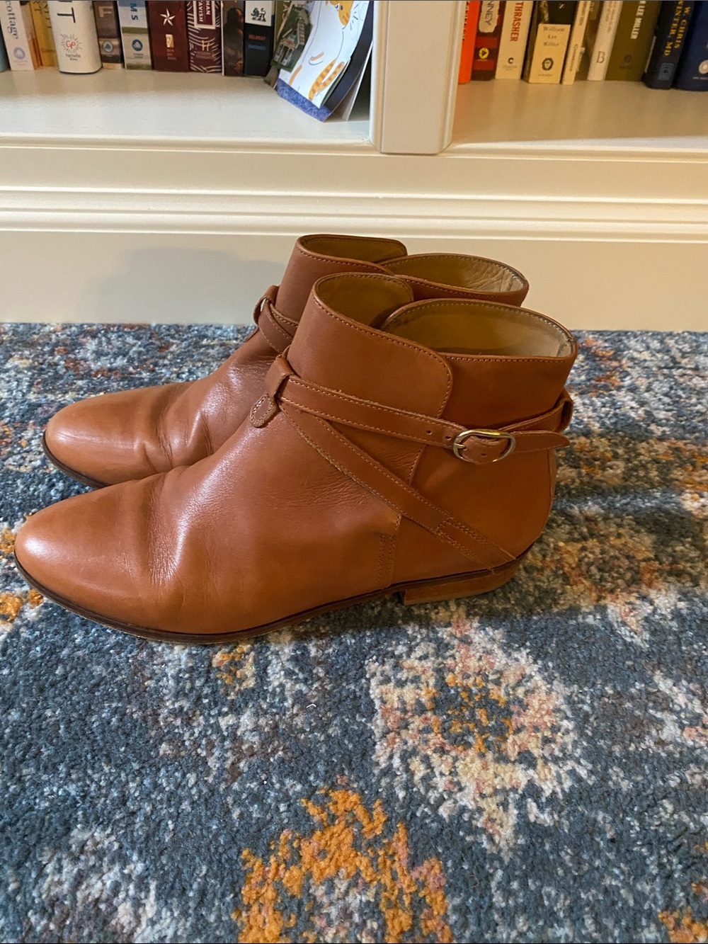Sézane Montana Low Ankle Boot in Honey Brown Leather EU 39